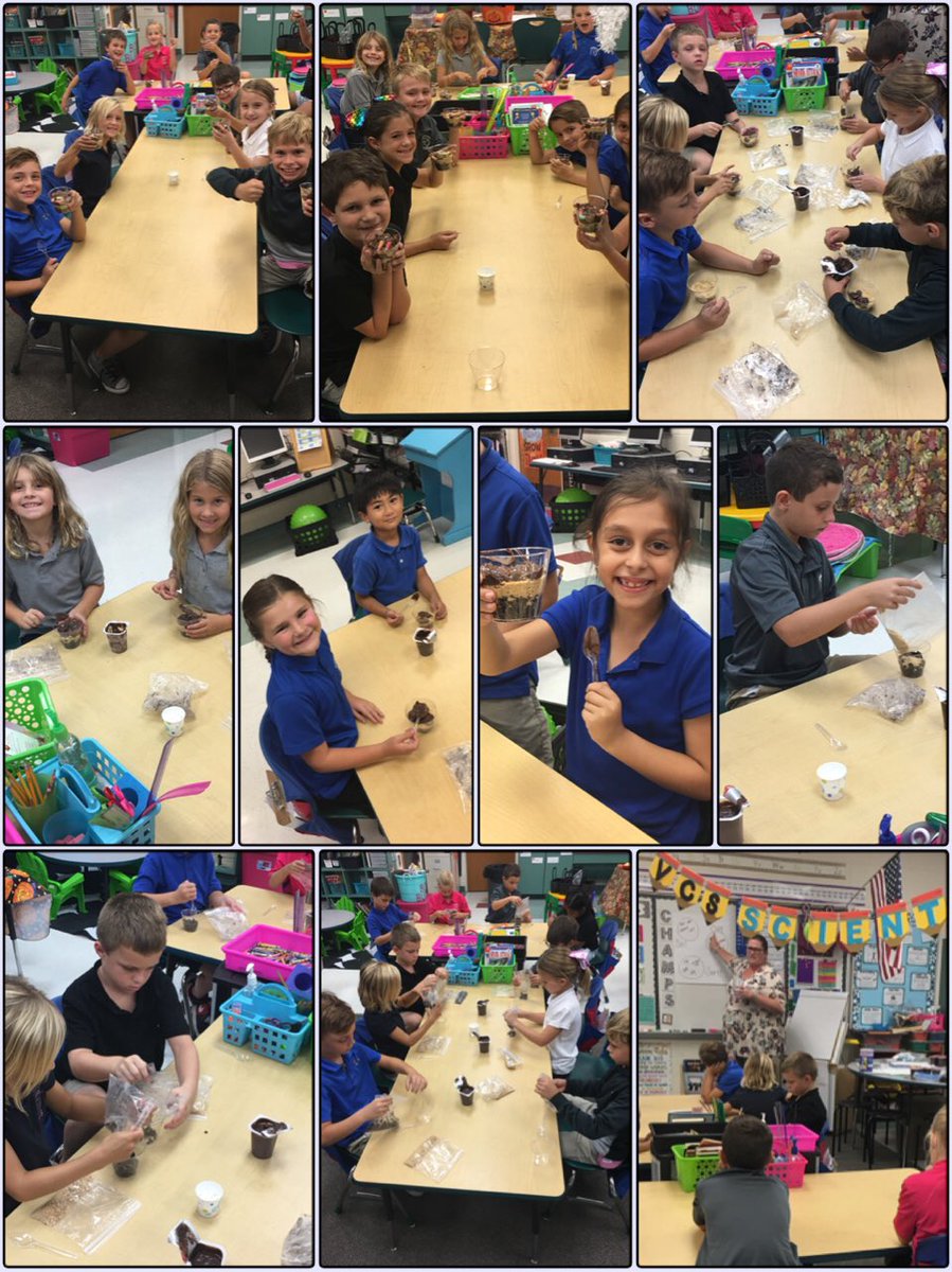 kelleymarkland's tweet photo. Soil types turned edible today in our class! Kids made cups of soil,sand,and clay with “rocks” and of course, worms 🐛. These Soil Scientists sure had fun! #Fa18Interns #vcsscientists @sofiawalk79 #VCSschools #smiles https://t.co/1h1F9igbpn