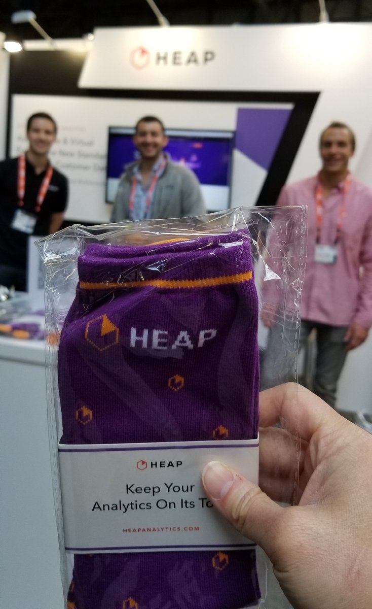 heap's tweet photo. Get a leg up on the competition &amp; step up your sock game at the Heap booth at @LookerData #joindata #join2018! https://t.co/7eAZ7K0JOH