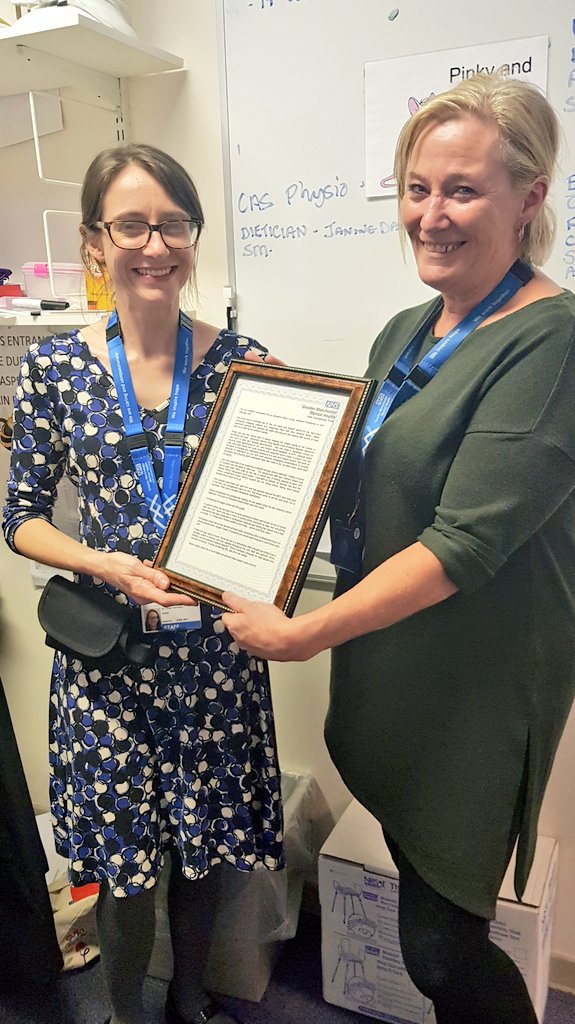 linzq28's tweet photo. Homemade award ceremony for our GMMH award nominated staff from CBU &amp; JDU. Reminding staff how much they are valued. DRs Nay and Nanda/WM Clare Hilton/AP Eileen Young. All winners in our eyes. Very lucky having such dedicated brilliant staff @Nyreen18 @hilts @helenmurt @sodamann https://t.co/xQ0I9vdDmz