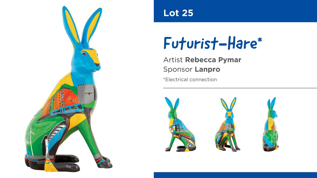 No looking back as <a href="/futurist_hare/">GoGoFuturist_Hare</a> hops off to a winning bid of £4400 for <a href="/break_charity/">Break</a> designed by artist <a href="/rebeccapymar/">Rebecca</a> and sponsored by @ianproservices #GGH18 #changingyounglives