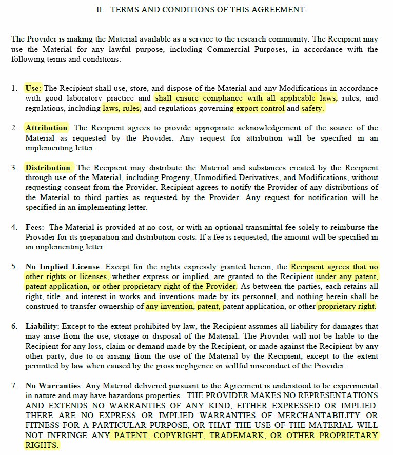 OscarALizarazo's tweet image. 1) The #OpenMTA is interesting
Unfortunately, it doesn&apos;t explicitly mention the CBD or Nagoya Protocol Just &quot;The Recipient (...) shall ensure compliance with allapplicable  laws, rules, and regulations, including laws, rules, and regulations  governing export control and safety&quot;