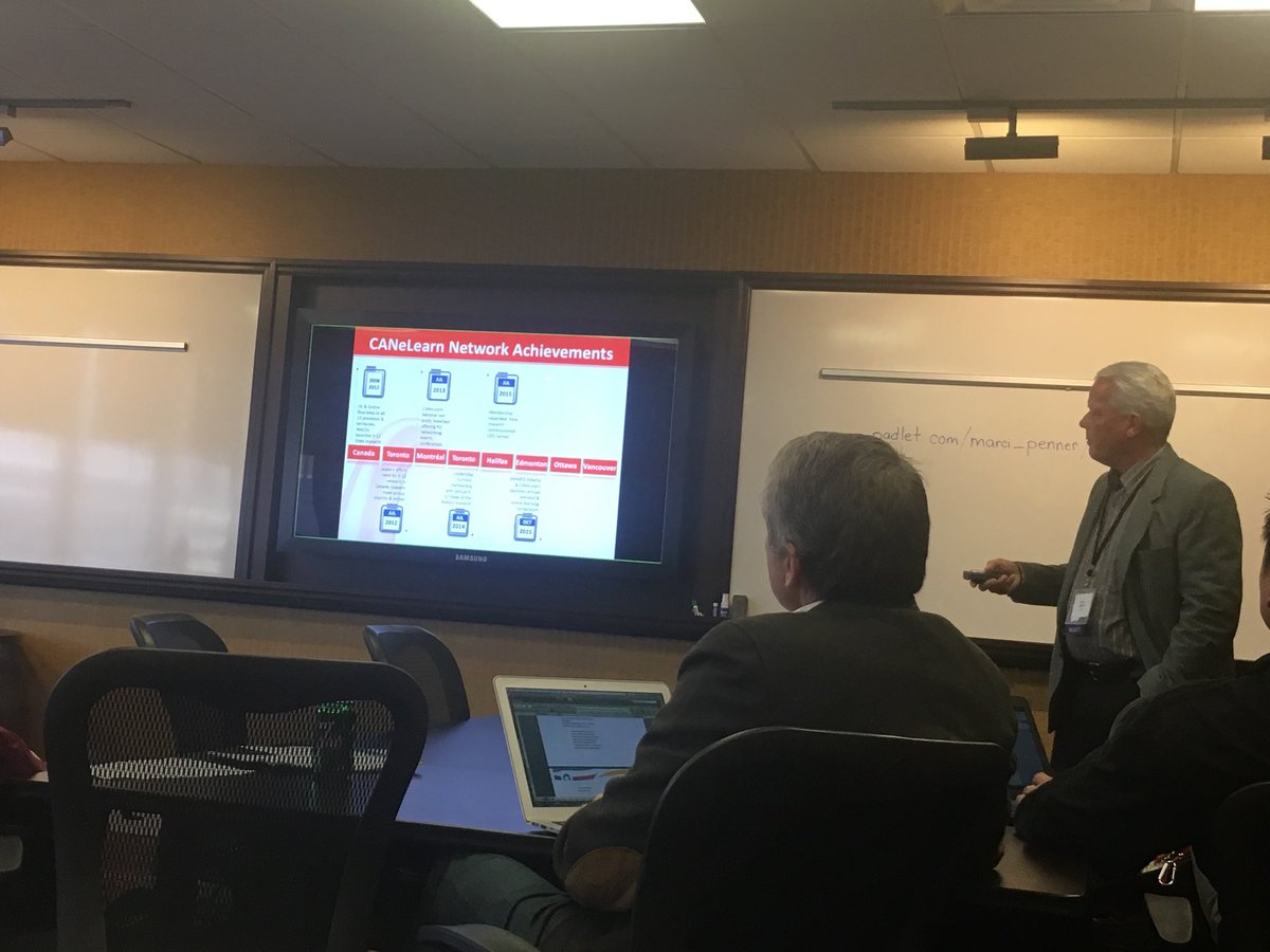 DayleneLauman's tweet image. ⁦@rlabonte⁩ shares updates about the work #CANeLearn is engaged in at #blendEDAB 2018