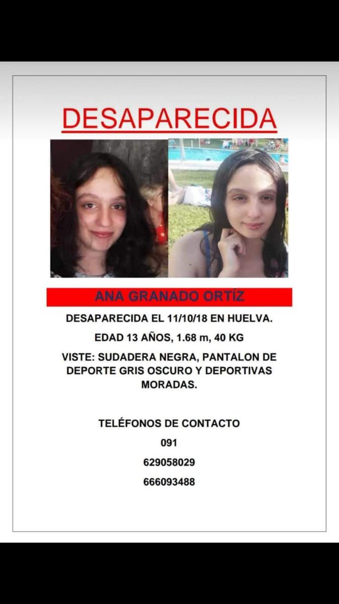 Abelv1698's tweet photo. Buenas, se ha perdido esta niña en Huelva, es de mi clase, por favor difundir este tweet https://t.co/NxSo7kCVXH