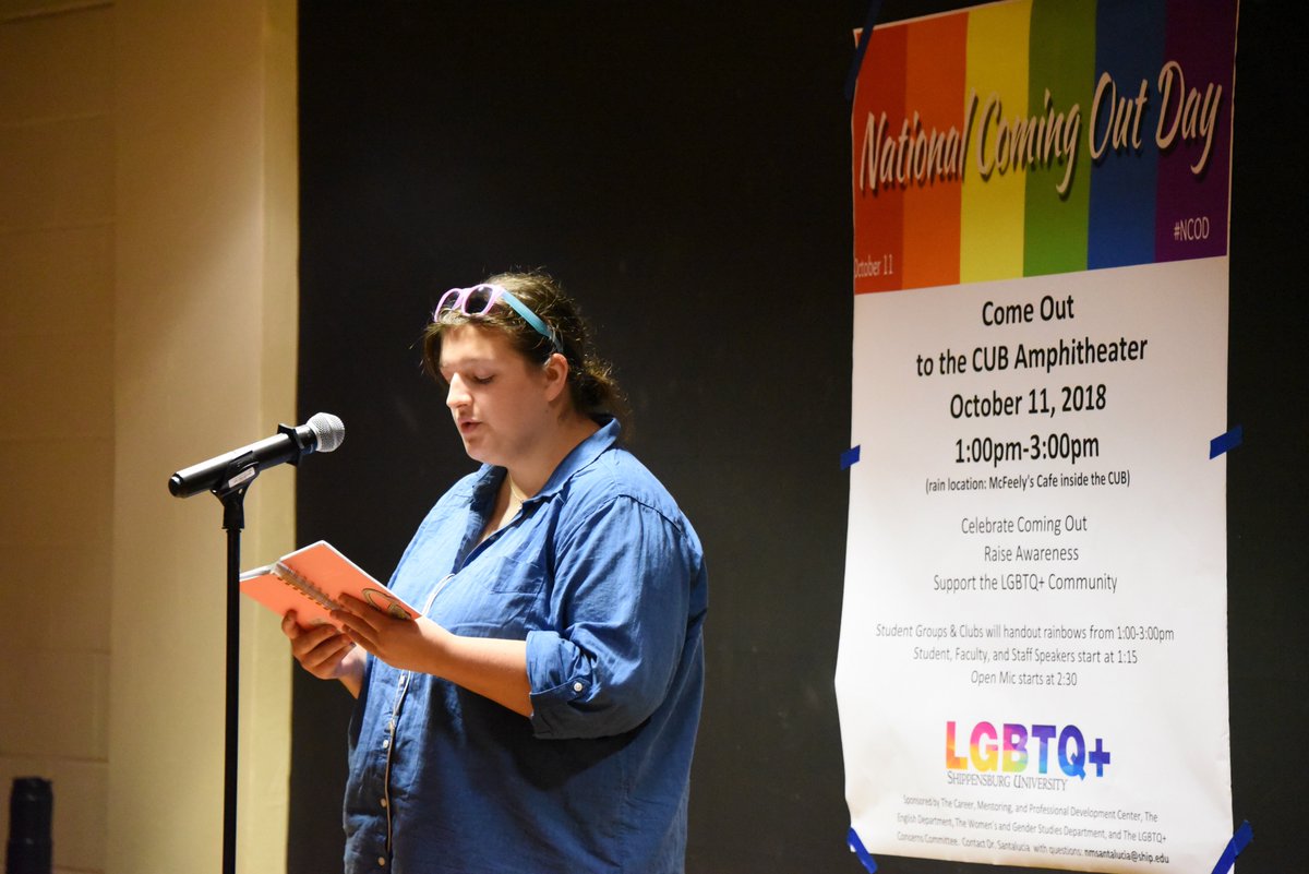 shippensburgU's tweet photo. Faculty, staff and students join together to celebrate, support and advocate during #NationalComingOutDay. #NCOD https://t.co/HEvPzF4Mvz