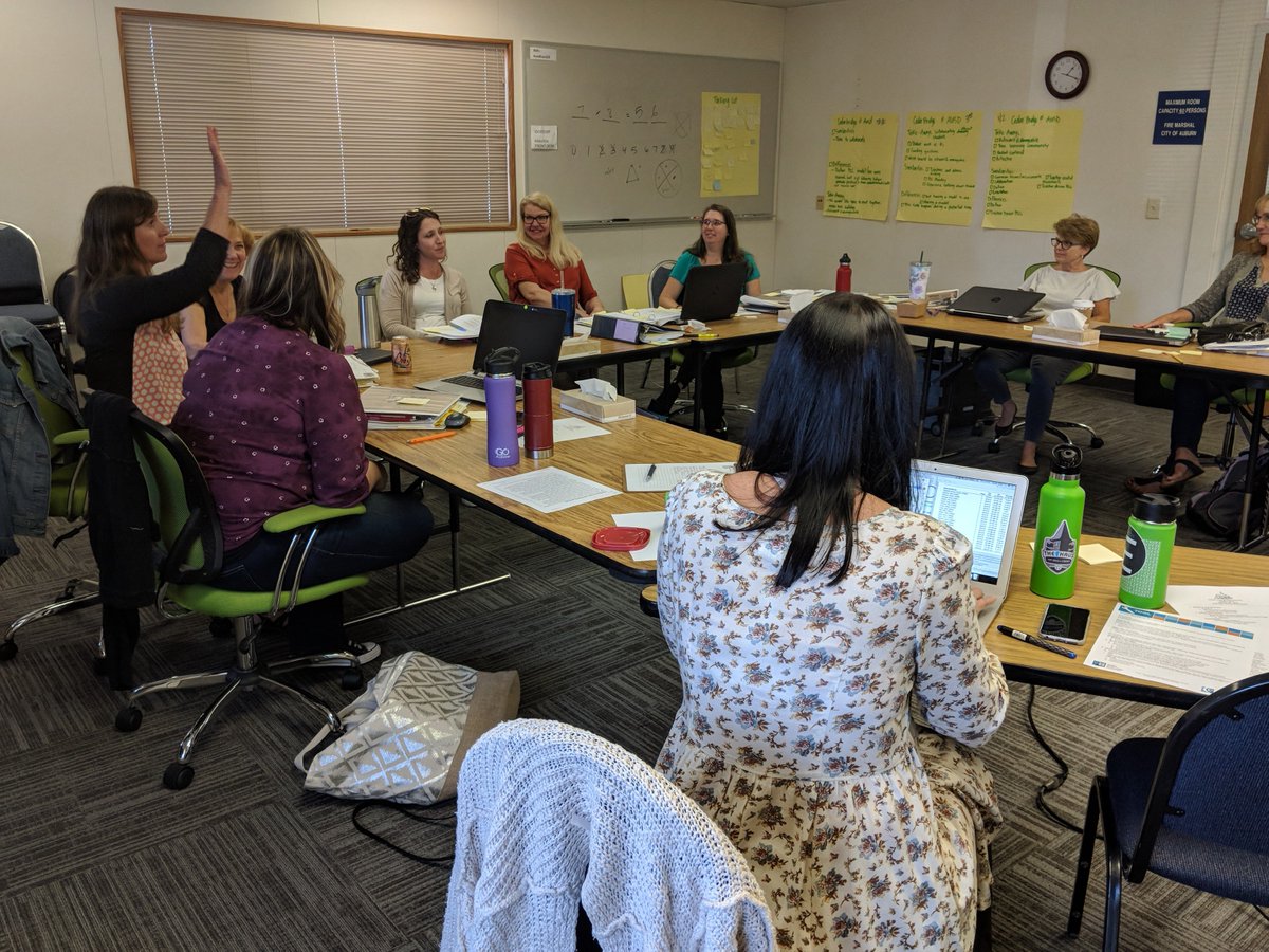 SuptWendy's tweet photo. Amazing work and collaboration is happening with our third grade team at their grade level meeting day. #AUSDCARES https://t.co/N4lfktG03a