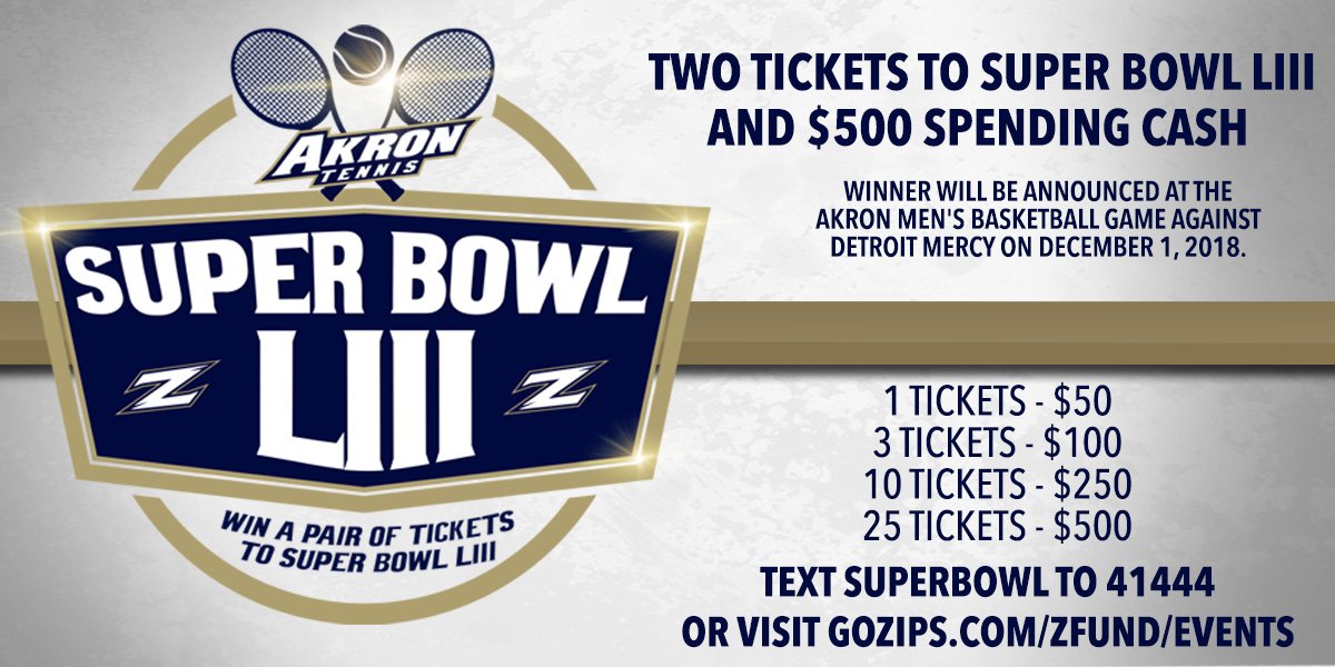 ZipsWTEN's tweet photo. Women’s Tennis to Raffle Off Super Bowl Tickets    

https://t.co/yvcxS7qAYC https://t.co/2fvJU8EZCr