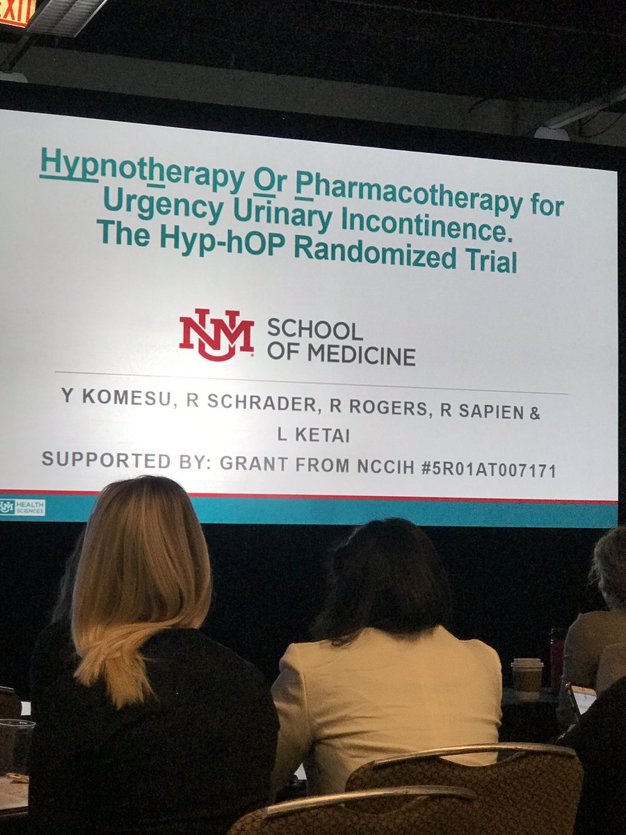 Congratulations to Dr Yuko Komesu for demonstrating that hypnotherapy is an effective treatment for urgency urinary incontinence! #PFDweek18