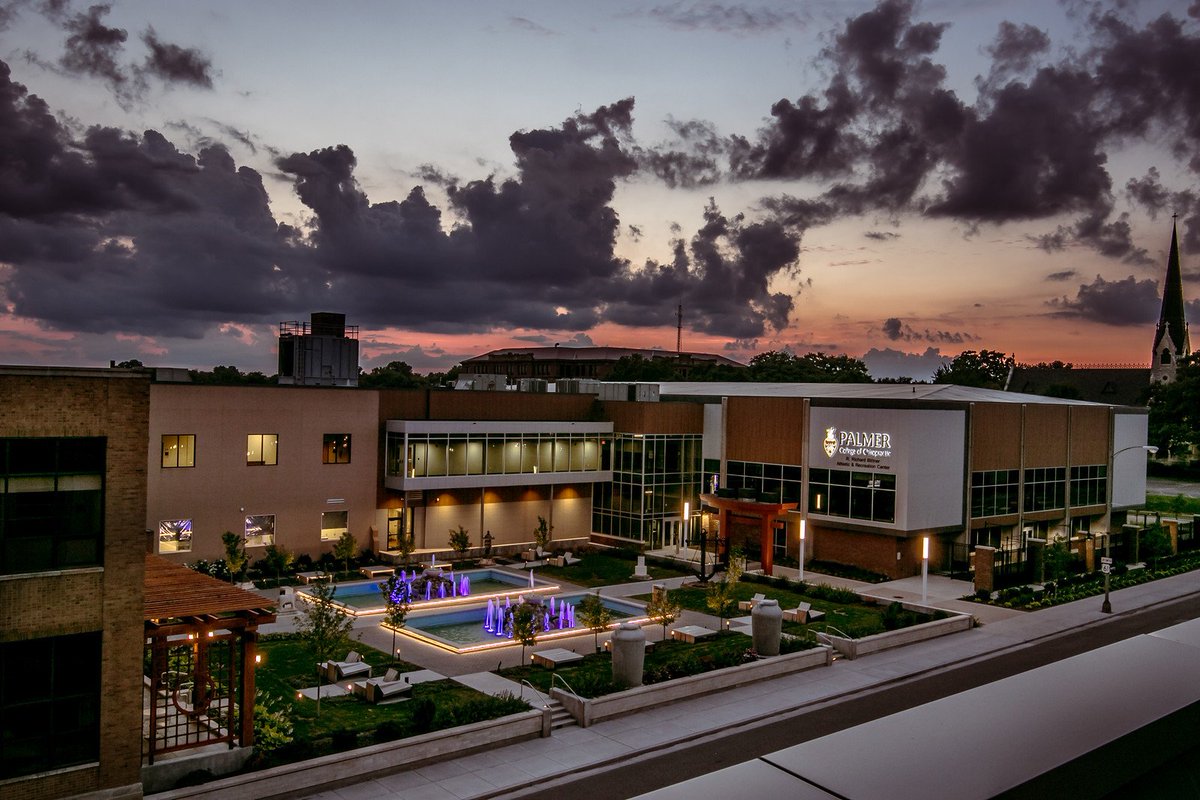DennyMarchiori's tweet photo. Great evening pic @palmercollege of clinic gardens. Hard to believe it has only been one year since this space was renovated https://t.co/XQqTIrg4yi