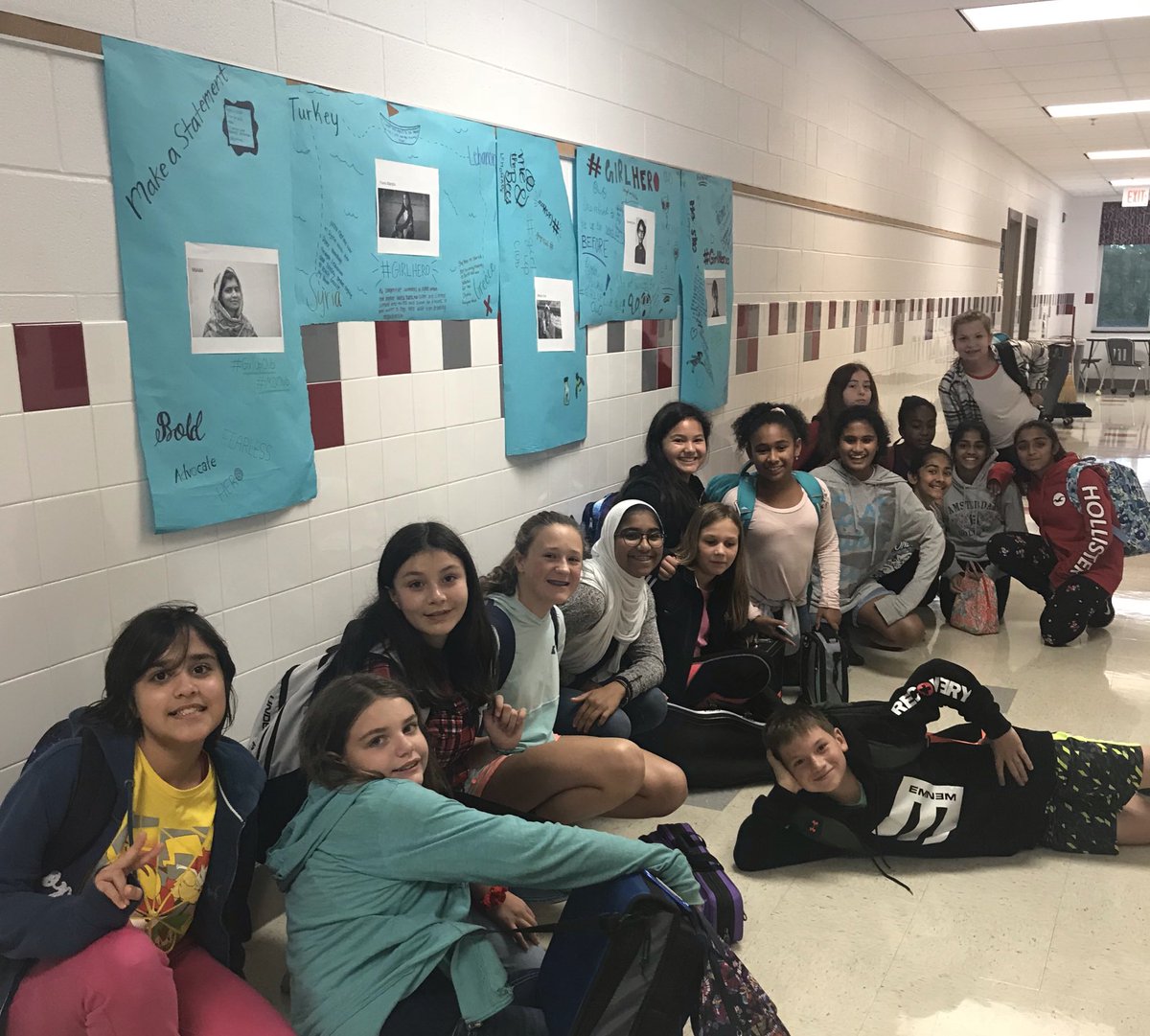 Mrs_Lucente's tweet photo. @TMSGirlUp club teamed up with #MDclub to celebrate #InternationalDayoftheGirl Look at our #GIRLHERO s! @GirlUp @UN https://t.co/stNqHVjg0x