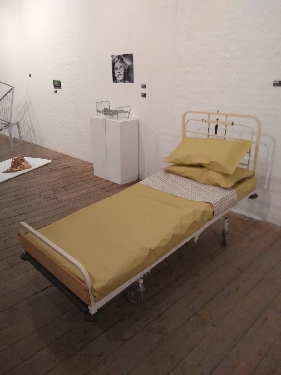HealthPhysio's tweet photo. Some fantastic artwork on show tonight &amp; I'd recommend getting down to the @candidarts tomorrow to see the installation.
But let's #EndBedBlocking for our patients, because they're NOT 'blocking' they're just stuck. Let's give them real options @trustelder https://t.co/Lb87F1rbrP
