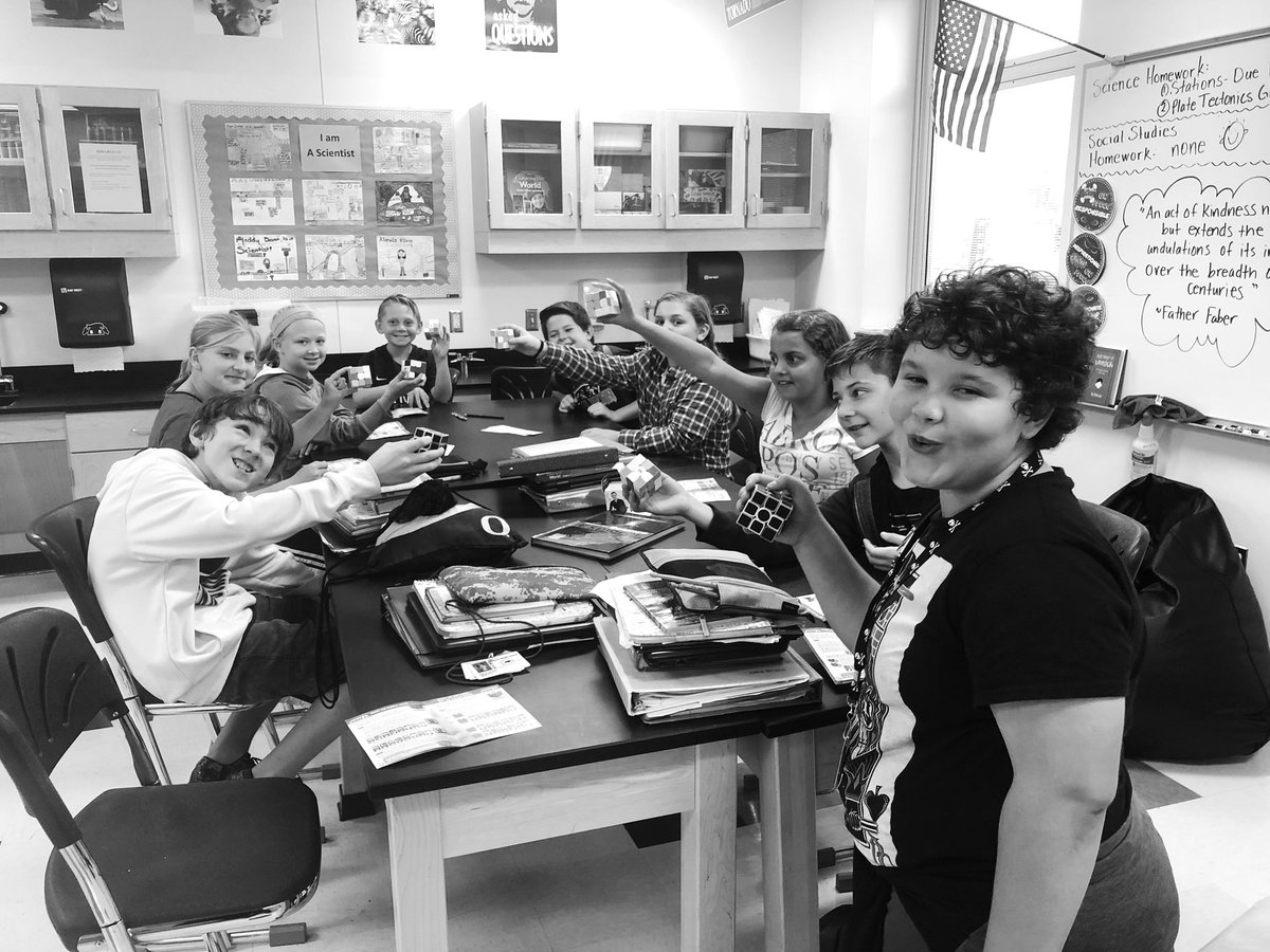 TheChristineRog's tweet photo. Sixth graders excited for our first #STEM Club meeting!! Getting our Rubik’s Cube on! #CASDproud #middleschool #futureproblemsolversoftheworld https://t.co/KDtXDUTqsR