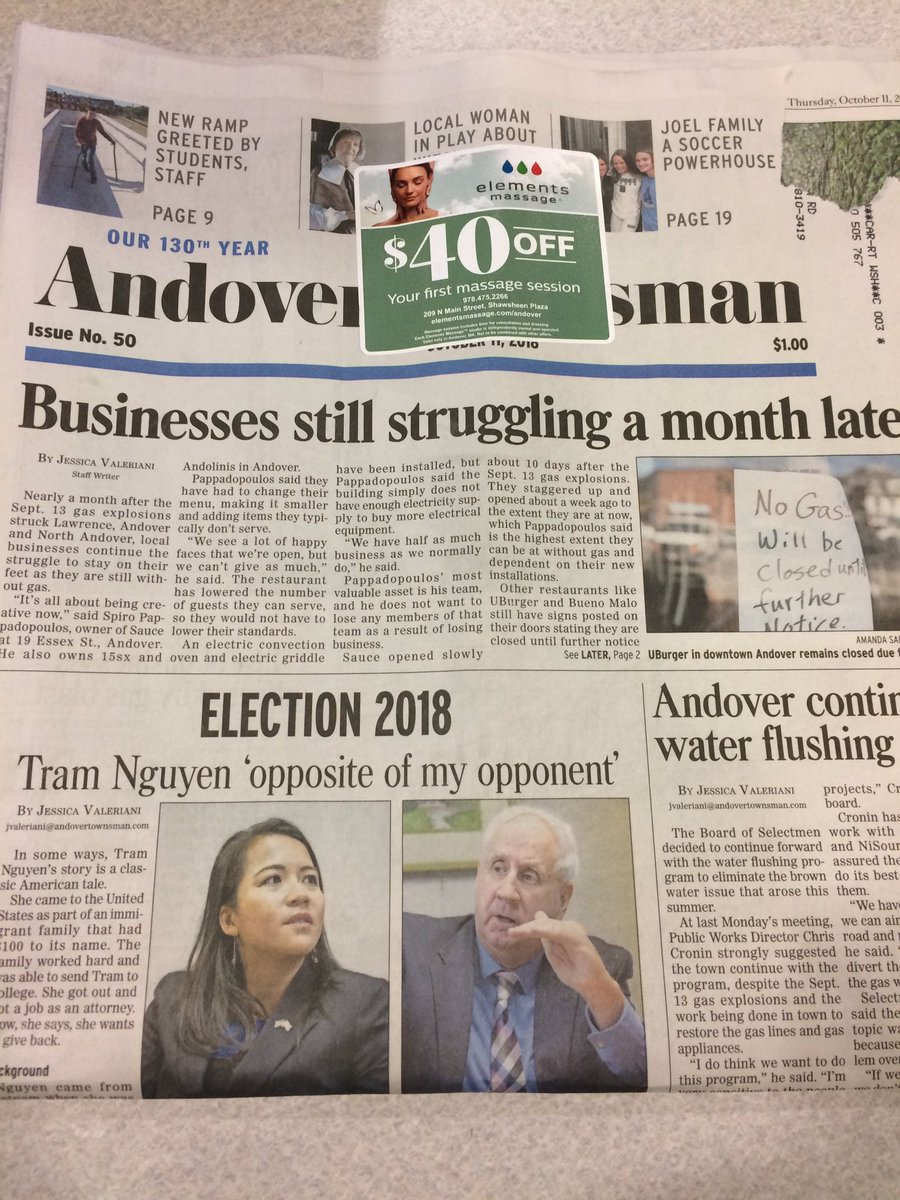 AlisonData's tweet photo. While Andover businesses continue to struggle, I would hope that the media (and @ColumbiaGasMA ) don't overlook the glaring number of residents and families who are still attempting to navigate a repair/recovery landscape that is (at best) nebulous. #MVGasExplosion #Andover https://t.co/w1FDLTB0r9
