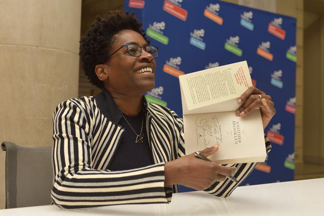 FreeLibrary's tweet photo. We had a blast at last year's @onebookonephila announcement with @JackieWoodson. Let's do it again next week, shall we? #tbt #OneBookOnePhilly https://t.co/LnL2MI0y6H