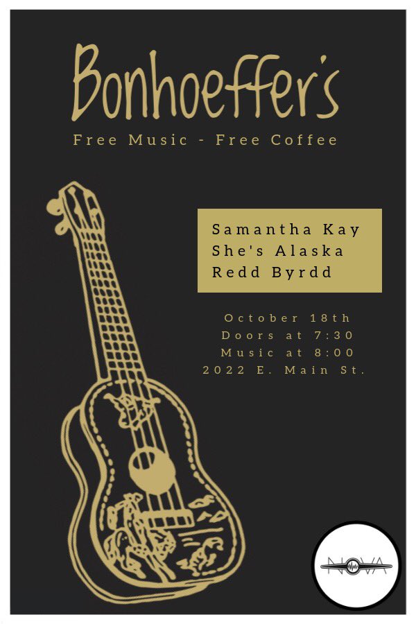 NovaTalent_LLC's tweet photo. 🗣 NEXT WEEK!

Come out to @Bonhoeffers for our first show of the semester next Thursday! We’ve got an amazing lineup for you all so don’t miss out - not to mention, it’s FREE! (and there’s free coffee!!) ⭐️

We can’t wait for this show and we can’t wait to see y’all there! 🙌 https://t.co/5Dmc5JBgqQ