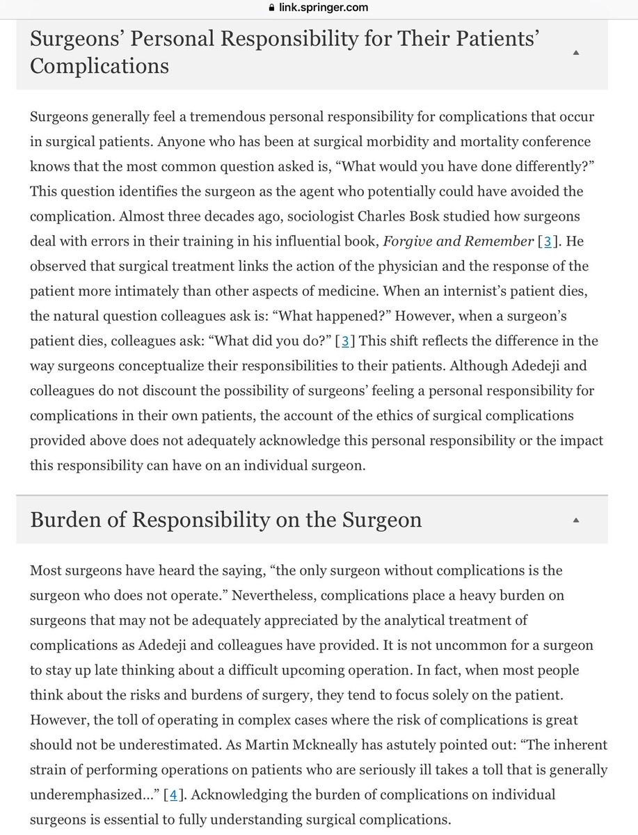 YorkLawLondon's tweet image. ‘Surgical complication is any undesirable, unintended &amp;amp; direct result of surgery affecting the patient, which wouldnt occur had the surgery gone as well as could reasonably be hoped’ 

‘Complications occur, whereas errors are committed’ #SoMe4Error @me4_so link.springer.com/article/10.100…