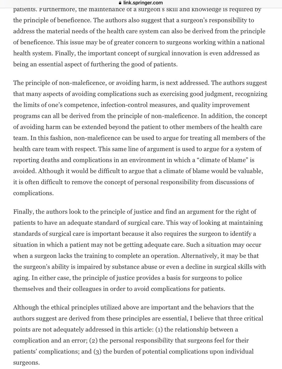 YorkLawLondon's tweet image. ‘Surgical complication is any undesirable, unintended &amp;amp; direct result of surgery affecting the patient, which wouldnt occur had the surgery gone as well as could reasonably be hoped’ 

‘Complications occur, whereas errors are committed’ #SoMe4Error @me4_so link.springer.com/article/10.100…