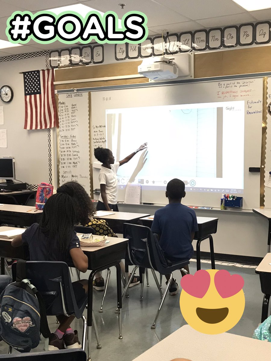 I love walking into a classroom during a math lesson & seeing a student facilitate the discussion... I love it even more when her classmates are engaged & learning! #5thGradeMath #EveryoneLearnsEveryDay #goals @oakparklions @RyanMoodyHCPS @CSnyds86 @HCPSElemMath1 @AchievementSch