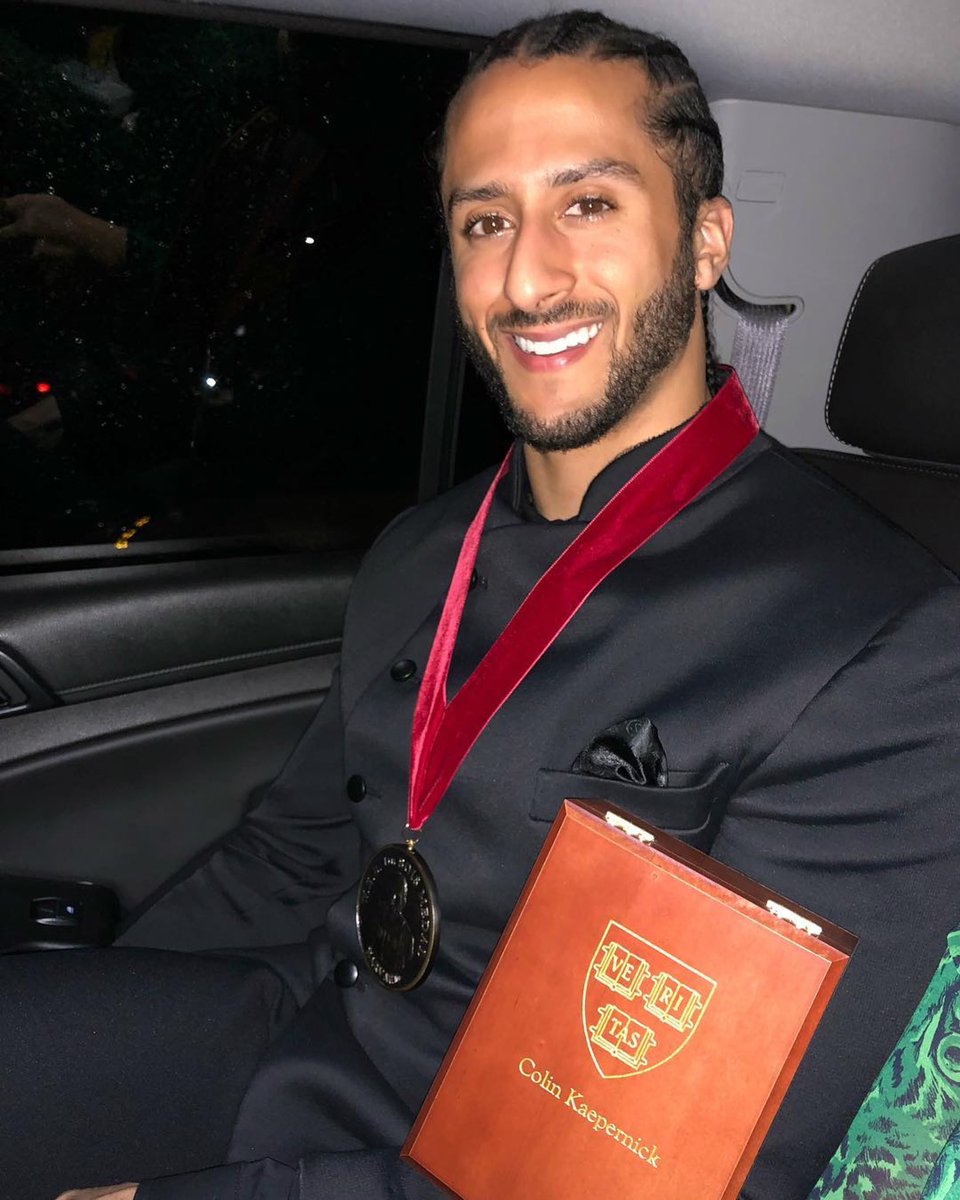 revolttv's tweet photo. Meanwhile, congratulations are in order to @Kaepernick7 for being honored by Harvard University with their W.E.B Du Bois Medal. #BLACKEXCELLENCE #TheRealSuperman |🔄 @nessnitty https://t.co/ZLUjqXDbez