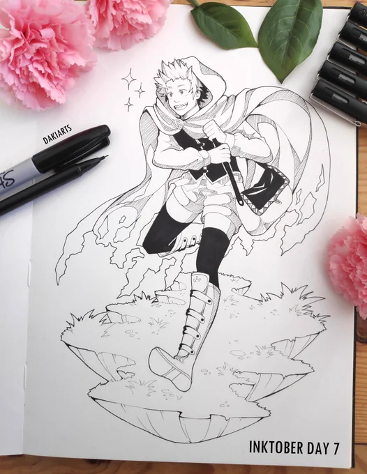 #bnhainktober2018 Day 7: Eijiro
A matching duo drawing with Katsuki! Enjoy Little red 'riot' hood and the big bad wolf <3

#bnha #eijirokirishima #kirishima #eijiro #myheroacademia #inktober #bnhainktober #littleredridinghood #halloween #traditional #ink #inktober 