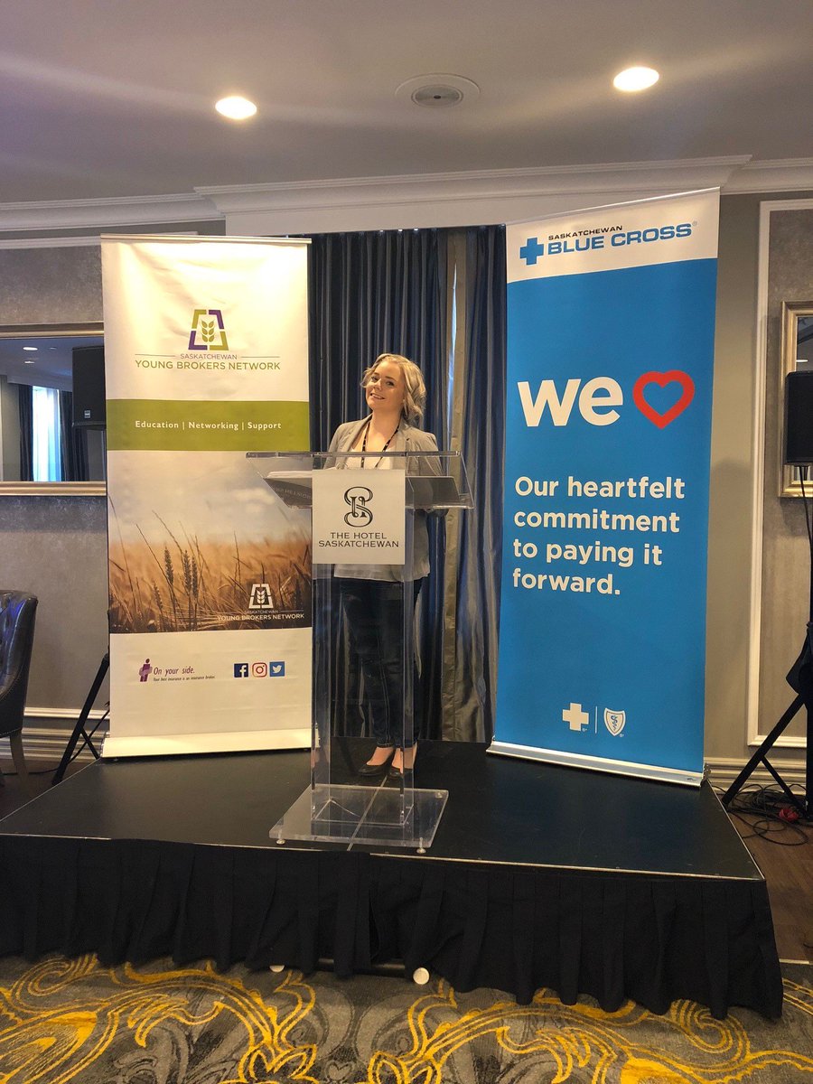 SKBlueCross's tweet photo. We’re at the @SaskYBN AGM and 2018 @SKbrokers Building Community Convention. Congratulations to Catherine from @Butler_Byers who won our $1,000 travel voucher and carry-on suitcase filled with travel goodies! We hope everyone enjoys the presentations and trade show! #IBAS2018 https://t.co/x9T7OoHbxC
