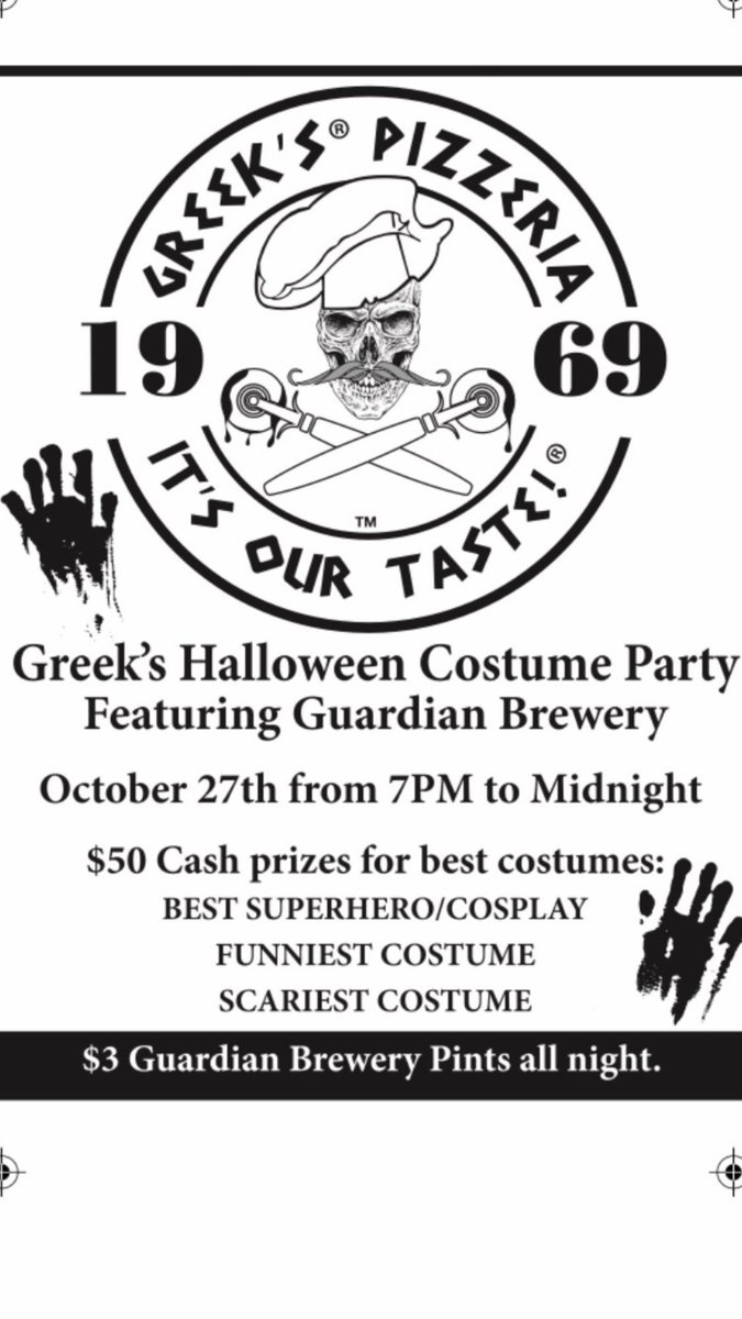 GreeksofSOBRO's tweet photo. Halloween 👻 #party #pizza #beer https://t.co/NdLaFrisgA