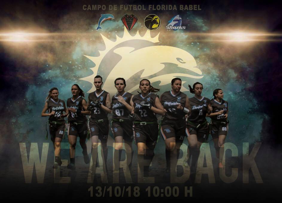 JORNADA 1 LVFF FEMENINA  Tras el intenso fin de semana de flag  football, en el que nuestras  delfinas se alzaron con el segundo puesto  en la Pink Bowl V, comienza  la Liga Valenciana, y nuestras chicas vienen  con hambre de más  victorias.