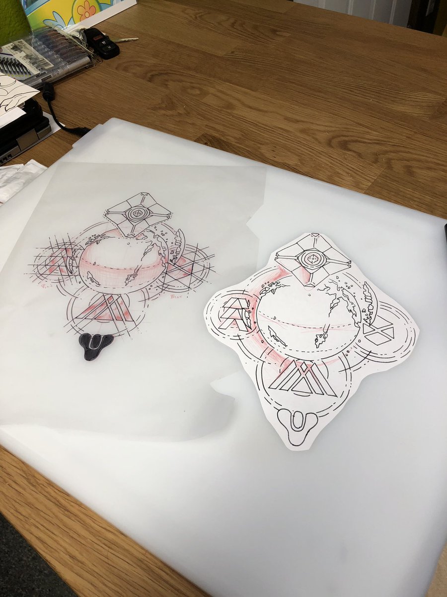 Matrix015's tweet image. Incoming arm art. @DestinyTheGame #tattooart