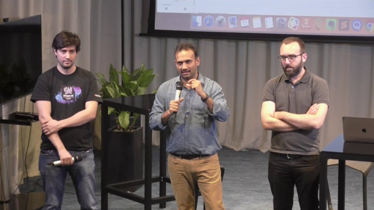 FcoJerSanchez's tweet photo. With Leo (@elgalu) and MK showing the first iteration of the #MachineLearning Platform to the @ZalandoTech community. Great demo from MK! https://t.co/ai3xXz4dH6