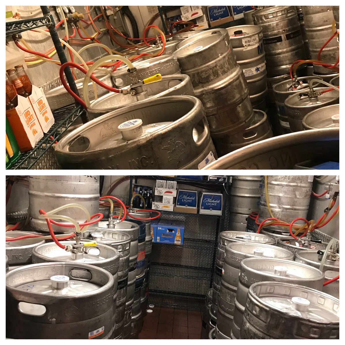 Before and after #Bevinco We not only keep an accurate inventory, provide a par/order report and track your losses but we will also straighten up your beer cooler.