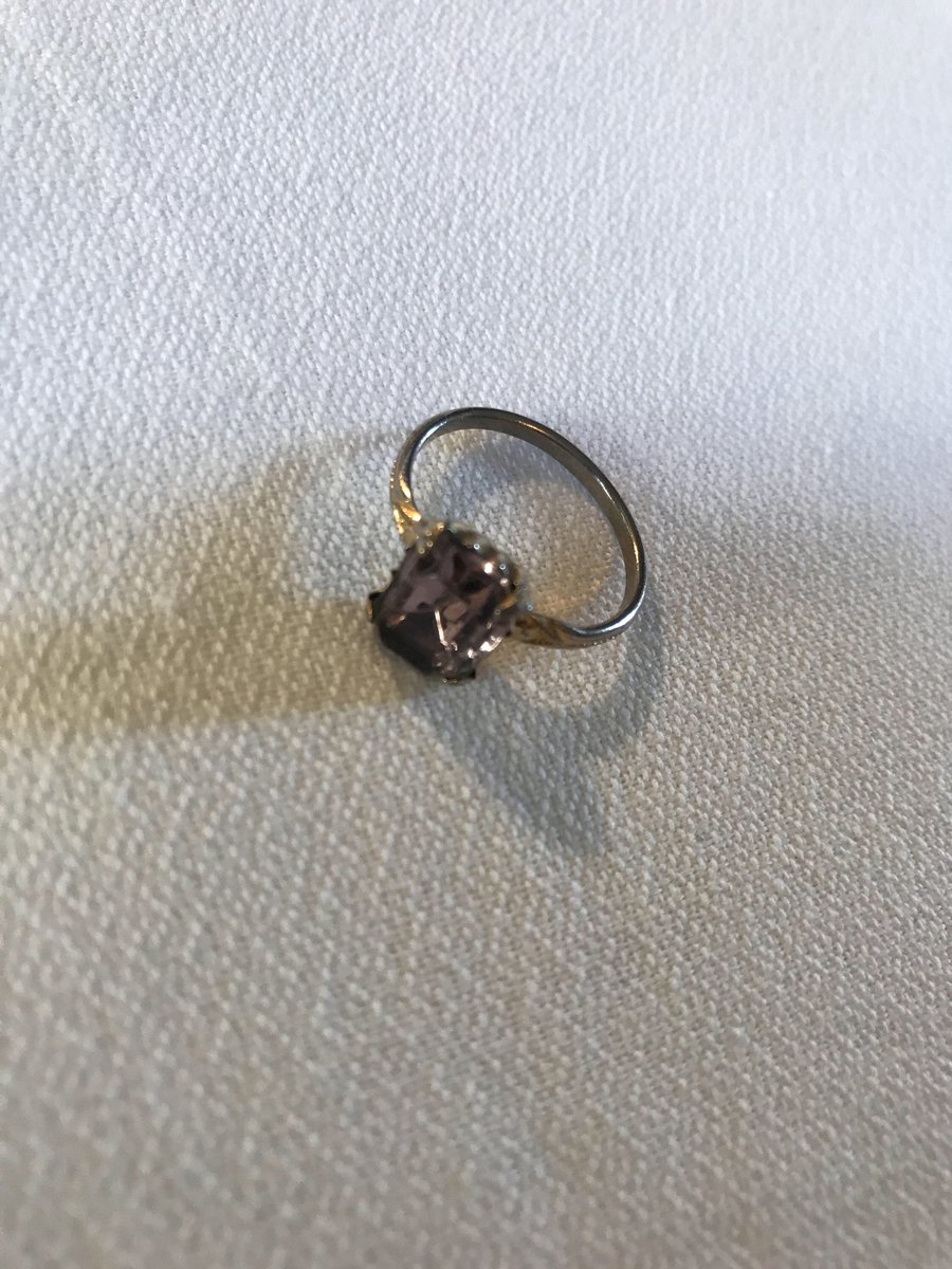 my #etsy shop: Antique Vintage purple Amethyst Emerald Cut Glass Rhinestone Birth Stone Ring #ring #purple #vintagejewelry #mysoulrepair by #martamichaud  #amethyst #lovefriendship #emeraldcut #birthstonering  etsy.me/2QKwQUm