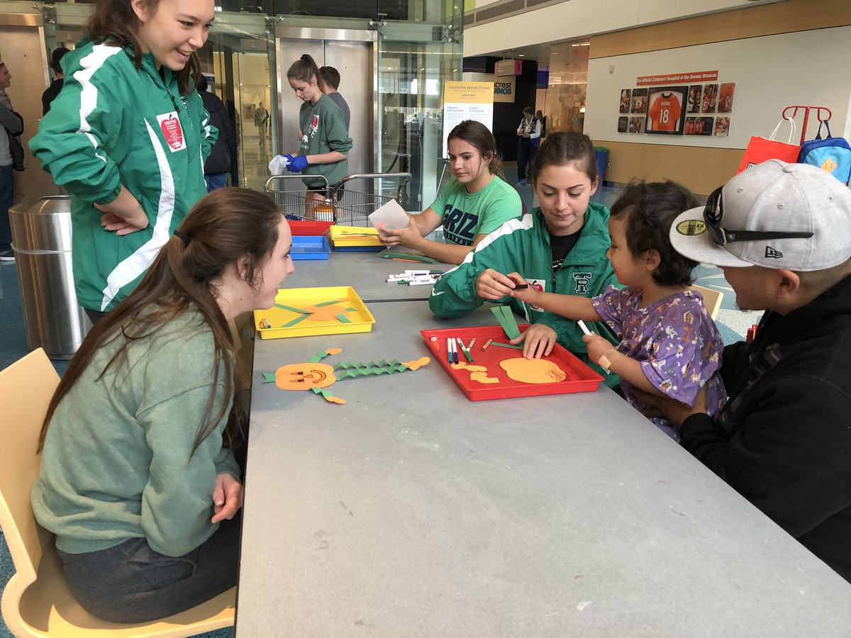 TR_Vball's tweet photo. We were lucky enough to be able to visit some new friends over at the Children’s Hospital today— 
Volleyball is great, but being able to give back is what it’s all about. #RidgeVB 
#TheBiggerPicture #SpreadingGrizzlyLove https://t.co/h7XDnshFkS