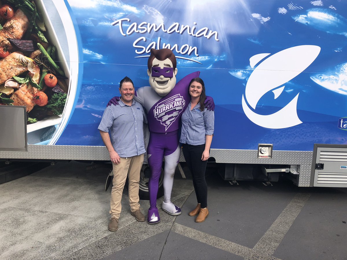 A lovely morning at Salamanca Square, celebrating our principal partnership with <a href="/HurricanesBBL/">Hobart Hurricanes</a> #proteinofchoice #TassalSalmon