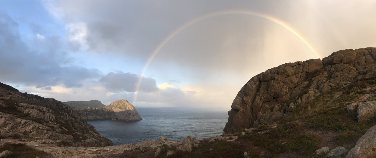 Perfect rainbow behind Signal Hill this evening