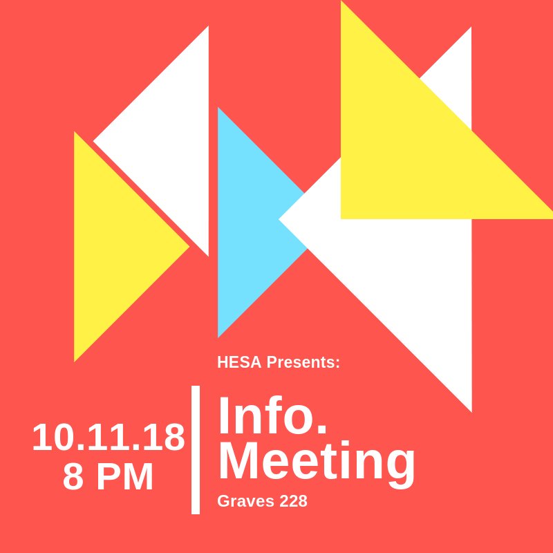 Join us for our first info. meeting of the semester in TONIGHT in Graves 228 at 8 pm!