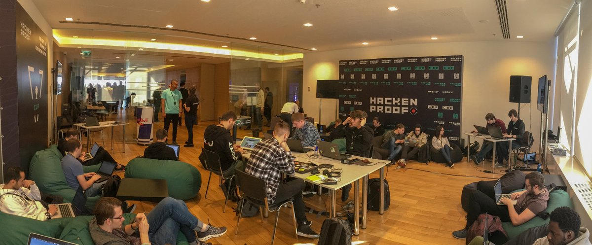 Huge thanks to everyone who visited our #hackerspace during these past 2 days 🙌
We had a real blast at #hackit2018! Big props to <a href="/yarbabin/">Yaroslav Babin</a>, <a href="/_SaxX_/">SaxX ¯\_(ツ)_/¯</a>, <a href="/0xmdv/">Johnyy Dream</a> and every single hacker that took part in our CTF 🔥