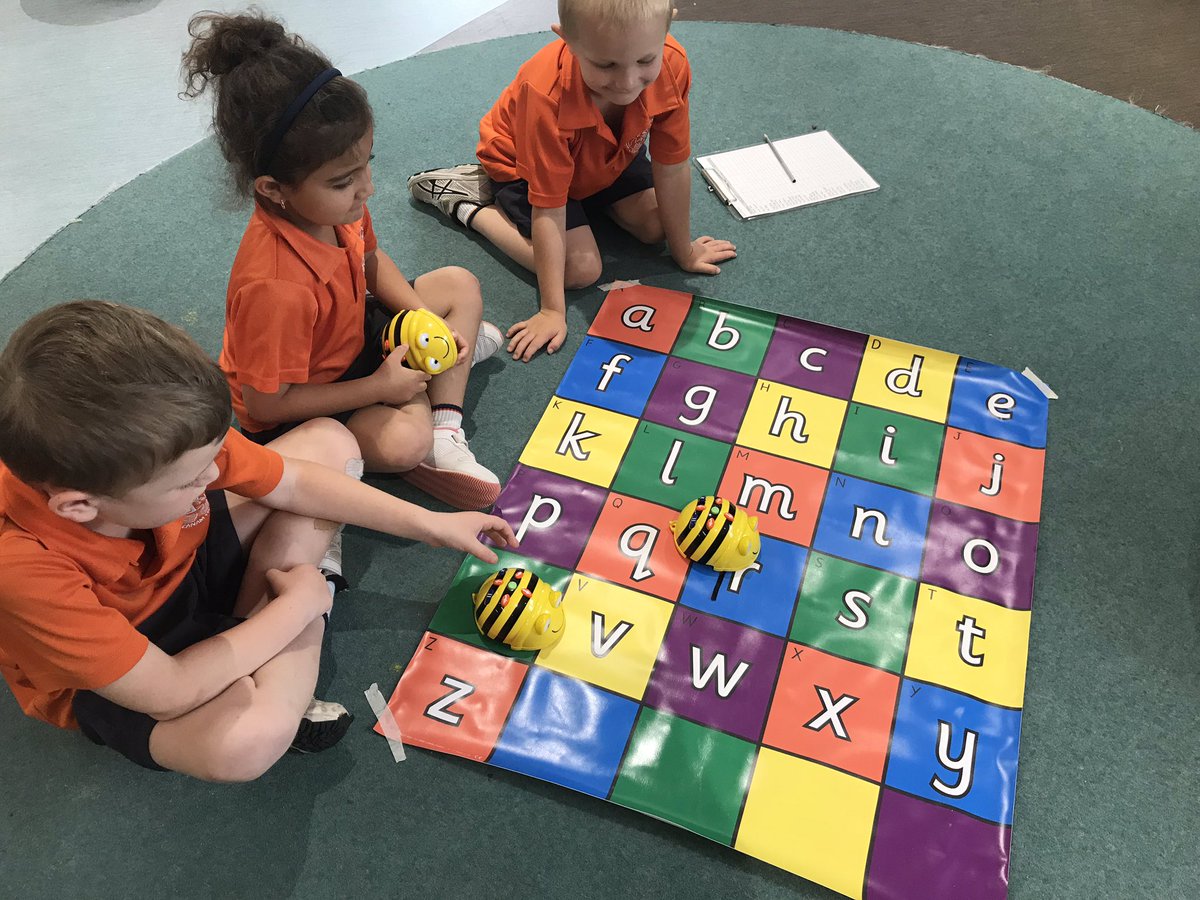 kadunstan's tweet photo. How do we get from A-Z? Just ask the Pre-Primary students and their #BeeBots! #HCCEllenbrook #HCCtech @Holy_Cross_Coll https://t.co/tTxjpLvsJV