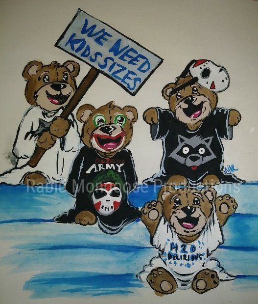 plushiewizard's tweet photo. @H2ODelirious @H2oDeliriousCom listen to the teddys. We need kid sizes on the shirts. ✌😎 #teddybearpsa #kidsizes https://t.co/wjHzTd7JfF