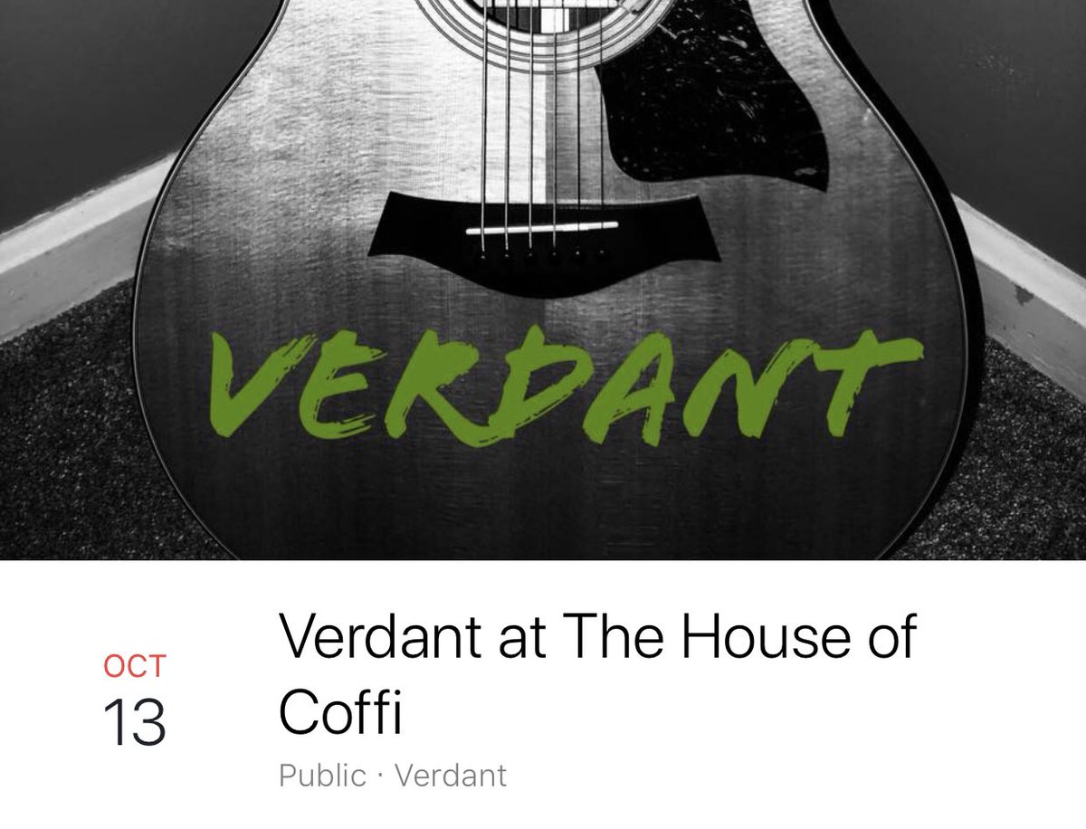 VerdantBand's tweet photo. Saturday 10-1 at the House of Coffi #dover #delaware #acoustic #music #covers #localmusic #verdant https://t.co/jrHq8CXY4t