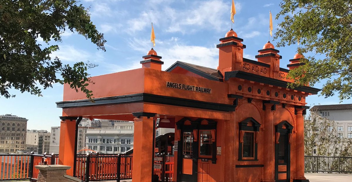 metrolosangeles's tweet photo. Go Metro to Angels Flight® Railway, the world's shortest railway. Exit towards 4th and Hill Street at Pershing Square Station. Fare is just $.50 if you TAP. https://t.co/fCQpl1Ho5y https://t.co/wuIMo3byjQ