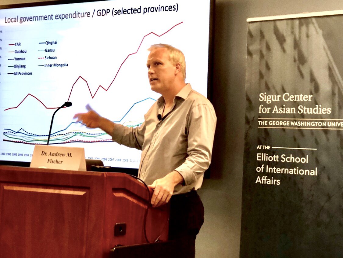 TibetGovLab's tweet photo. In a time of financial vulnerability, the ability of the PRC government to maintain its model of economic development in Tibet and across the western region depends on its ability to finance trade deficits @AndrewM_Fischer delivers lecture at TibetGovLab #tibeteconomy #chinatrade https://t.co/N81aMSUmtB