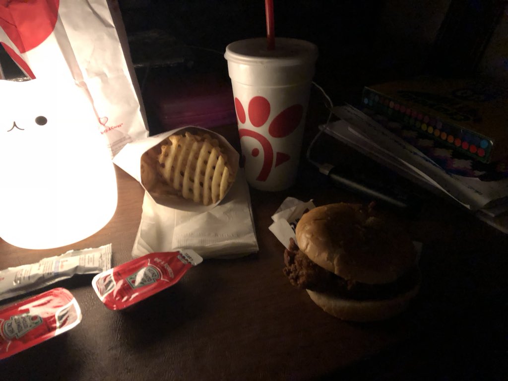AskFoxyy's tweet photo. Power outage thanks to #HurricaneMichael so this is my dinner set up. -___- I just wanna play video games.. #gamerlife https://t.co/zC6ec0hJta