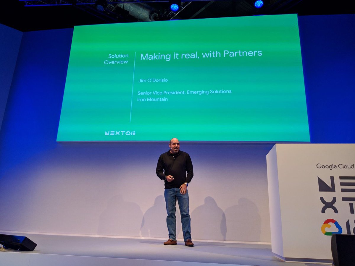 Jim making it real on stage at Google Cloud event #IrmInsight