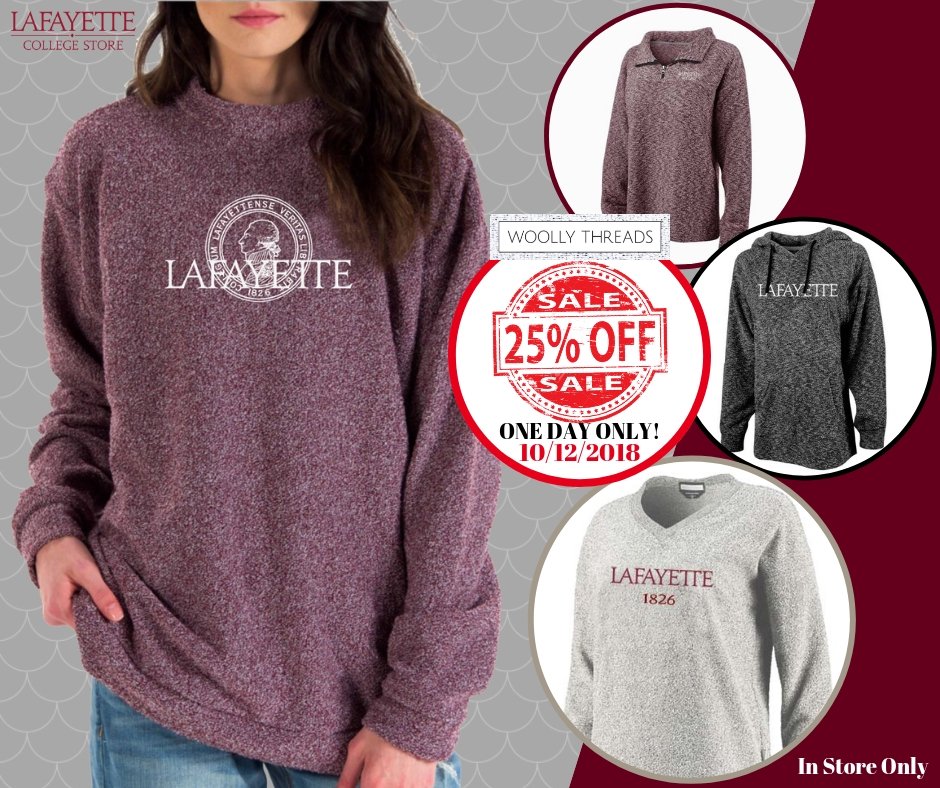 LafColStore's tweet image. With temperatures about to drop now is the time to get your Winter Woolly's on sale - One Day Only - Friday October 12th, 25% off all Woolly Threads only at #LafCol - in store only! #WoollyThreads