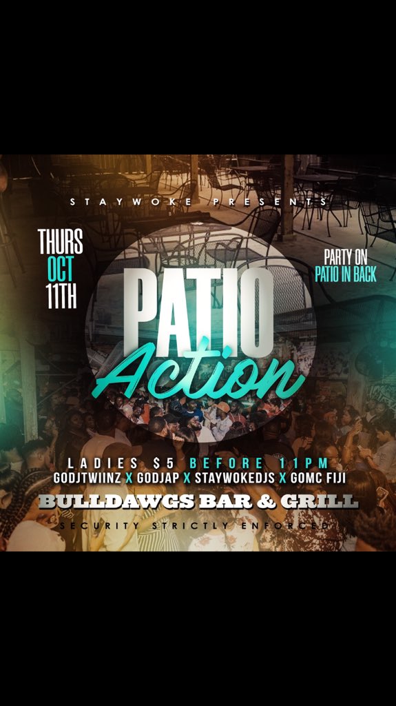 bigcoptaaa's tweet photo. Since y’all lurking through this bih you might as well follow the line up for this weekend. We at Bulldogs tonight w| @GODJ_AP x #StayWokeDJs x @GoDJTwin318 .. We lit in Houston all weekend OMS just DM me for sections. OKKK🗣🗣🗣 https://t.co/HdNrruQrxP