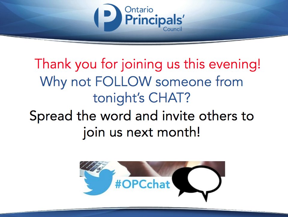 That wraps up tonight’s #OPCchat on Innovative Leadership.  What an incredible group of leaders sharing some great ideas. Why not follow someone from tonight’s chat? A special thank you to <a href="/mraspinall/">Brian Aspinall</a> for joining us this evening.