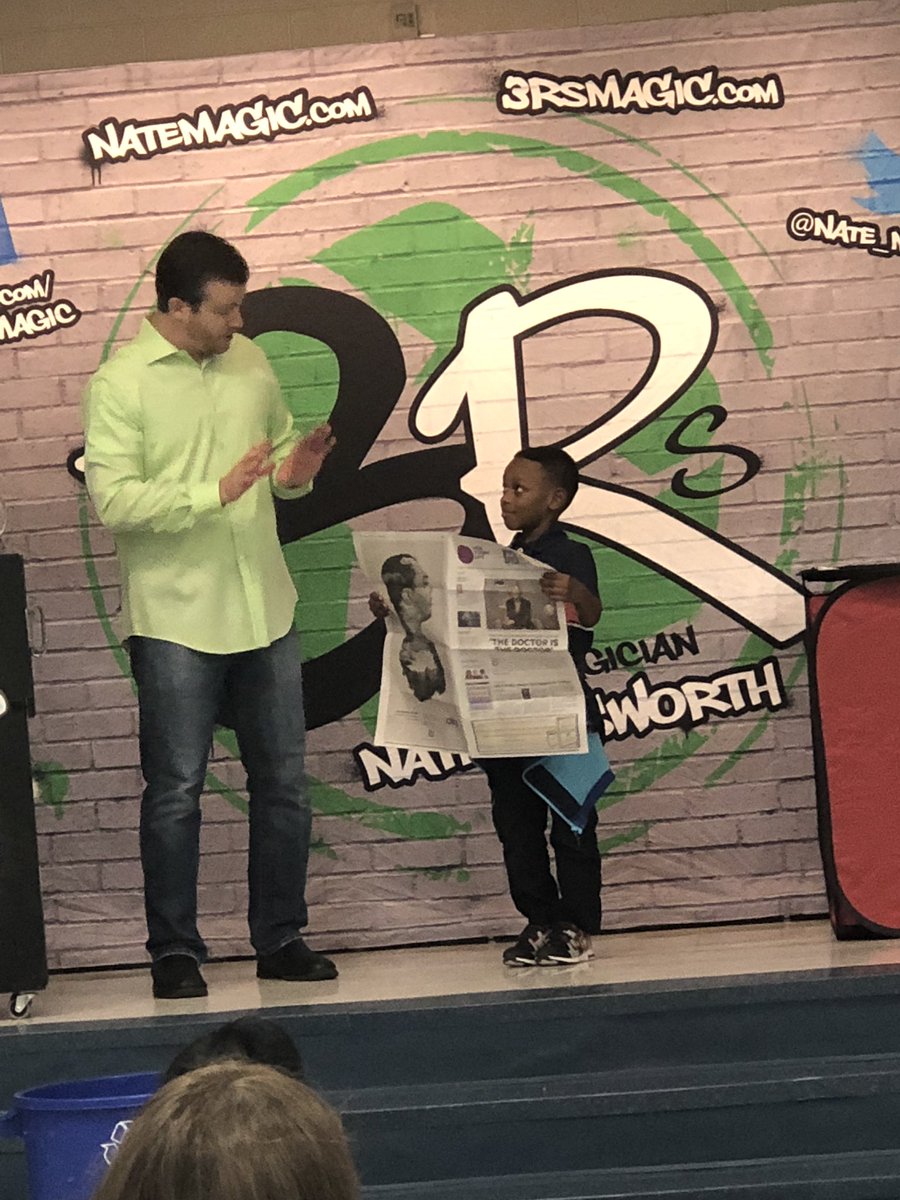 CounselorBeau's tweet photo. @Nate_Magic came to @RiverOaksPWCS this morning and gave us a wonderful magic show about recycling! #The3Rs Thank you! Our students loved it! https://t.co/EbvrEfoyFg