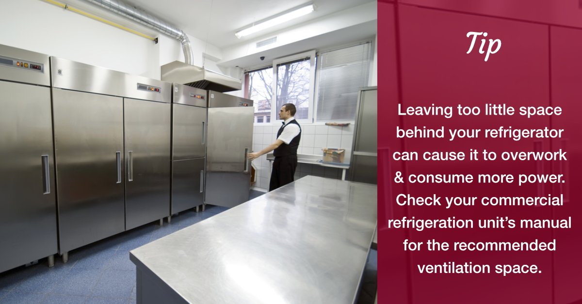 Coffey_ref's tweet photo. Leaving too little space behind your refrigerator can cause it to overwork &amp; consume more power. Check your commercial refrigeration unit’s manual for the recommended ventilation space. #refrigeration #commercialservices #HVAC #repaire https://t.co/ghHOHOzNgp