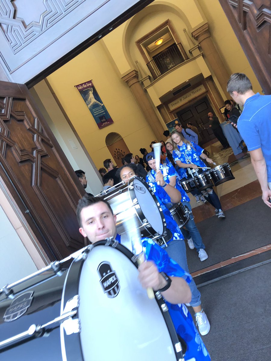 If you were wondering, yes, a drum line playing INSIDE the Kroc center is incredibly loud. Happy homecoming!