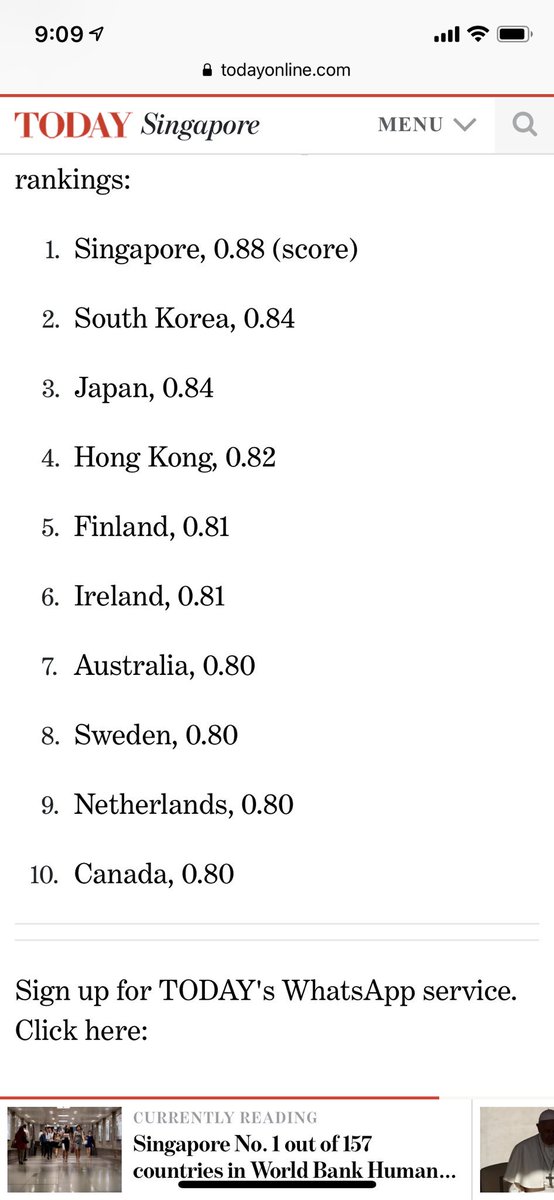 dannybielik's tweet image. Singapore ranks #1 in the World Bank’s Human Capital Index - lauded for its quality of education and healthcare. Australia ranks a respectable #7 (#2 in the Human Development Index). 

Note that 5/10 countries are in Asia/Pac.