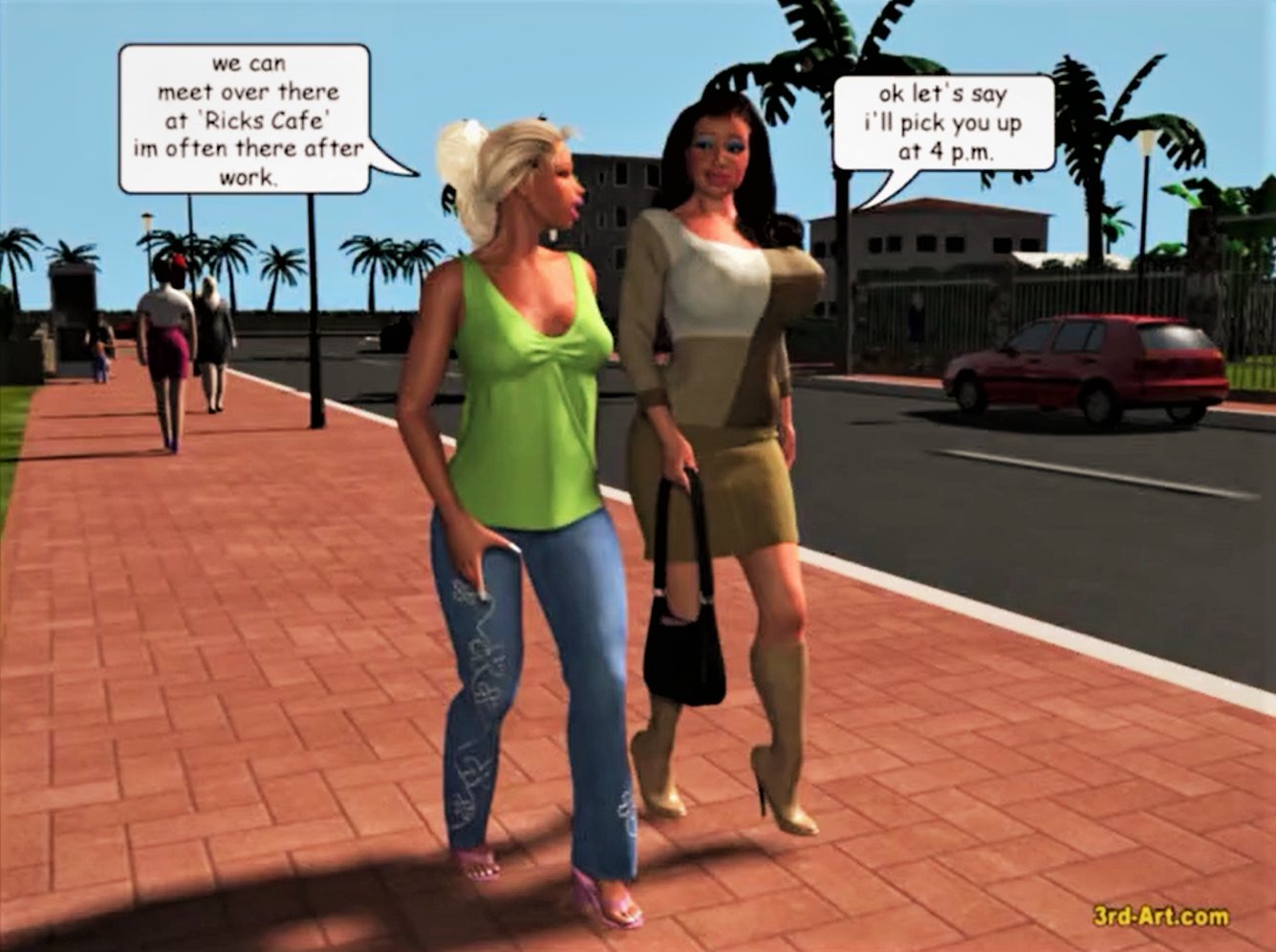 ...Californian sun young Babette Milkfield is making plans with her best fr...